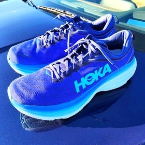 HOKA ONE ONE Bondi 8 Men’s 15 Blue Running Shoes Sneakers EUC